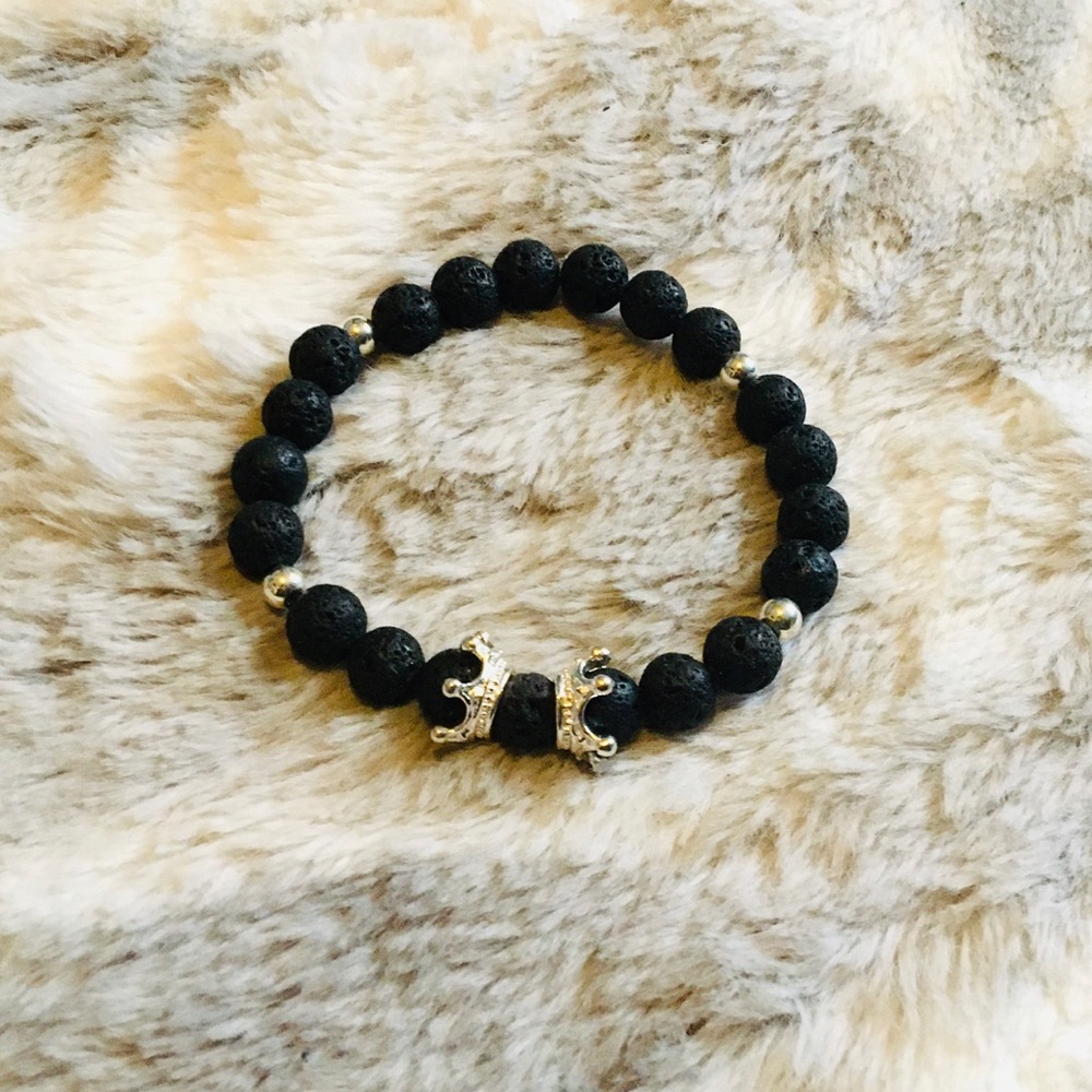 Black and silver bracelet